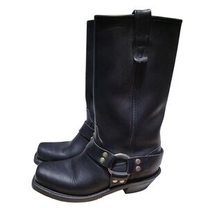 Double H Black Leather Harness Boots
